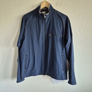 Nike Navy Blue Lightweight Mock Neck Windbreaker Full Zip Jacket Mens Size M